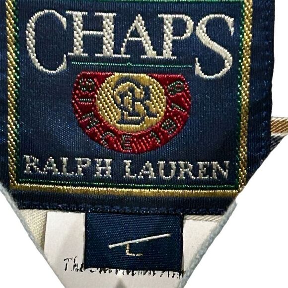 Vtg Chaps Ralph Lauren Men's L Aztec Tribal Button-Down Long Sleeve Shirt White - Picture 5 of 5